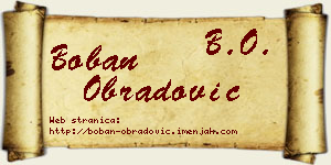 Boban Obradović vizit kartica
